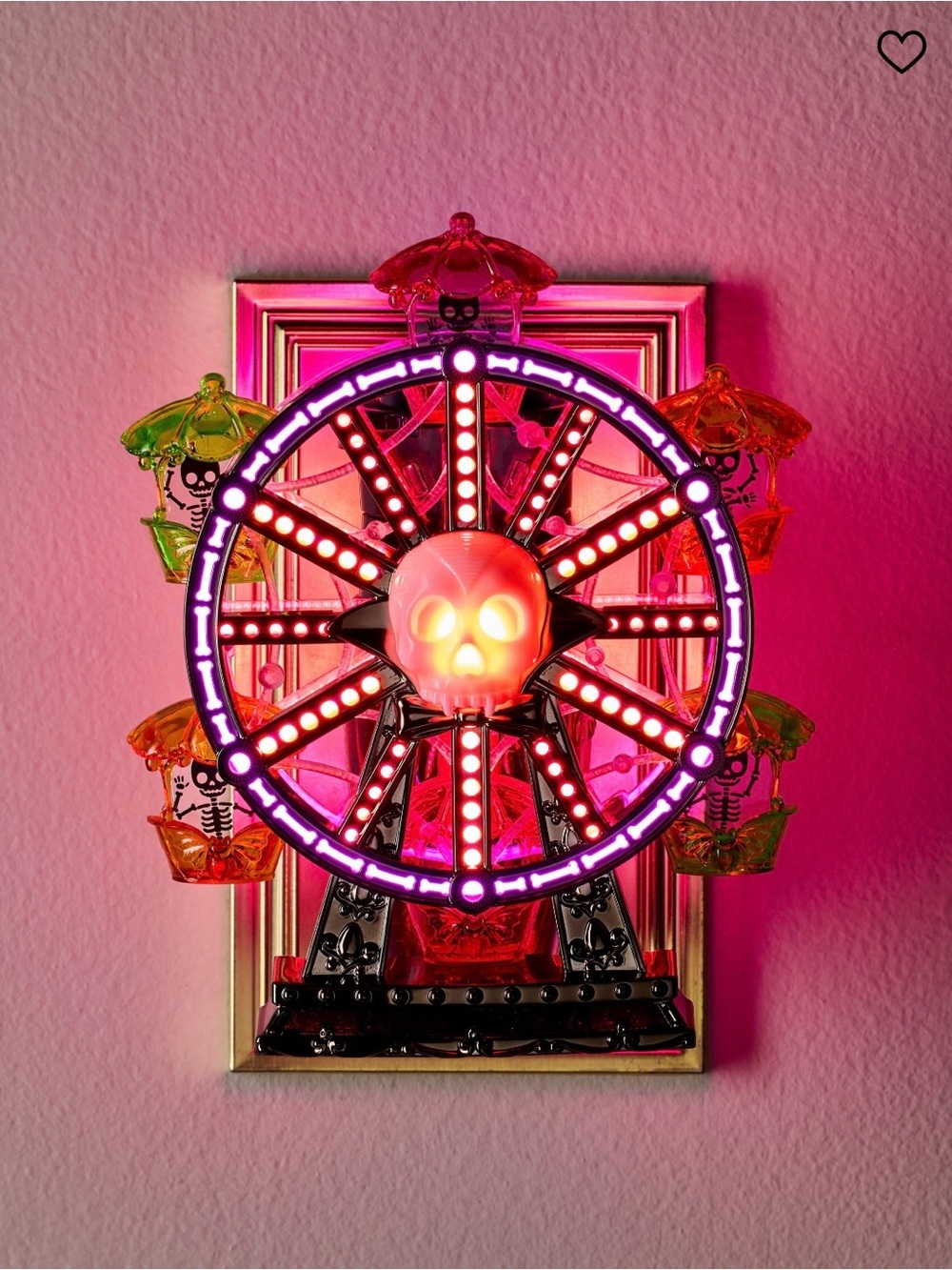 Neon Spooky Ferris Wheel Color Changing Nightlight Wallflowers Plug - Picture 4 of 4